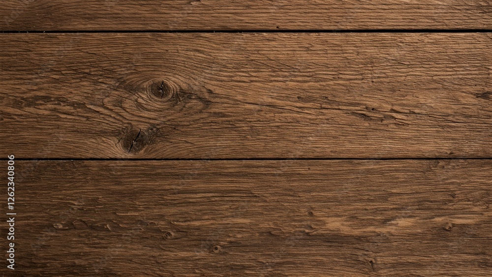 Poster close-up of weathered, dark brown wooden planks with visible grain and knots, creating a rustic and 