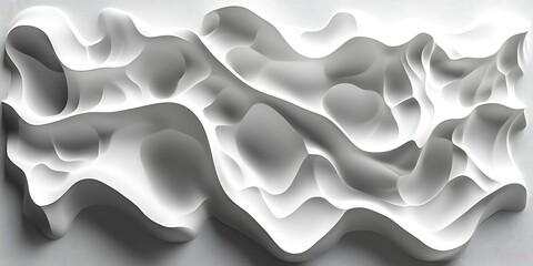 Obraz premium Abstract white sculpted landscape; textured background; modern art