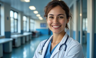 Smiling female doctor in medical setting