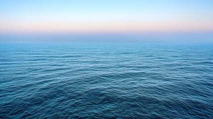 Offshore wind farm with powerful turbines against the ocean horizon, sustainable energy production, future clean power, stock photo with side copy space.