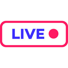 Webinar live emblem flat style for promo