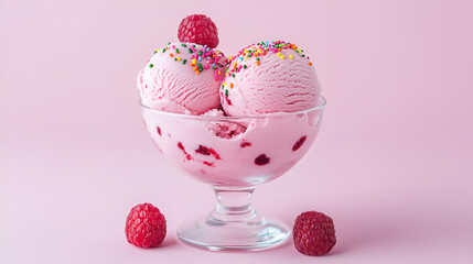 Delicious Ice cream on solid surface  ai genrative