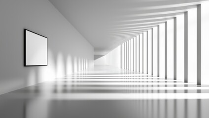 Obraz premium Minimalist White Hallway with Natural Light