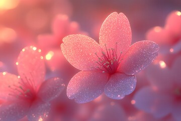 Fototapeta premium Spring Blossom Close-Up with Dew-Drenched Petals for Nature and Floral Design