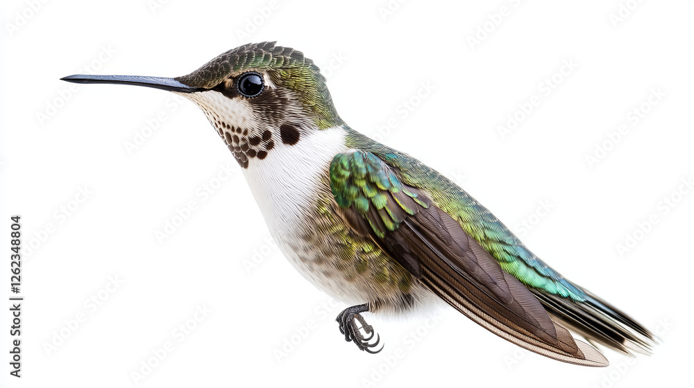 Poster hummingbirds symbols set with color plumage isolated on white background. vector version also availa