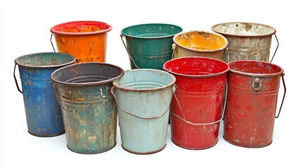 Bucket icon collection on white background