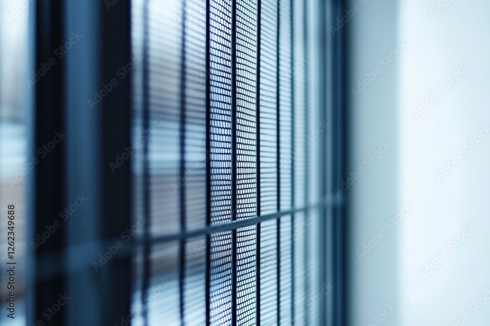 Poster metal mesh texture: close-up view of a dark metallic mesh, exhibiting a grid-like pattern and subtle