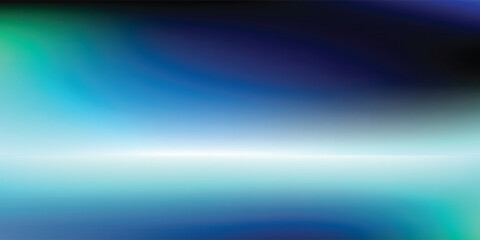 Fototapeta premium Blue-green gradient studio room, abstract background pattern, walls and floor reflect neon lights, dark tones and feel speed of digital technology connected blue-green background