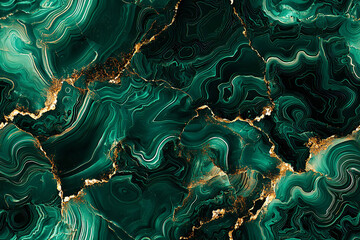 Obraz premium Luxury Green Marble Texture with Gold Veins - Abstract Natural Stone Pattern for Elegant Backgrounds, Interior Design, Fashion, and Premium Decorative Aesthetics