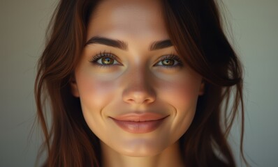 Smiling young woman with brown hair