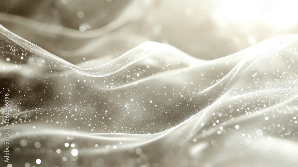 Poster ethereal waves of light and sparkle create a dreamy atmosphere in soft textures