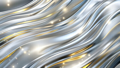 Silver and Gold Abstract 3D Background