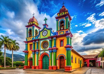Fototapeta premium Our Lady of the Rosary Church in El Retiro, Antioquia, Colombia
