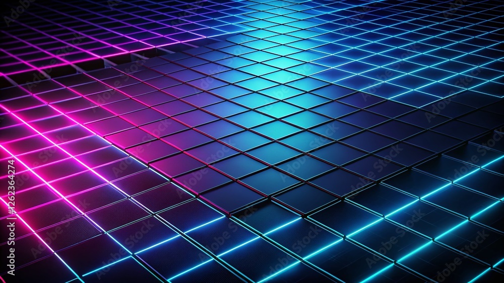 Poster minimalist grid pattern: dark rectangular cells, low light texture