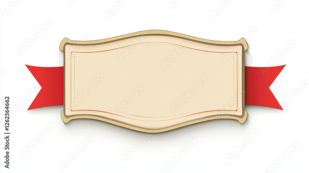 Aufkleber guaranteed premium products label with text in a rectangular chambered frame with a ribbon banner in
