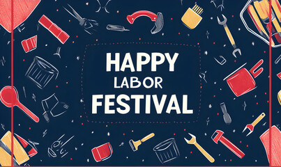 Happy Labor Day, A Tribute to the American Workforce. AI generative.