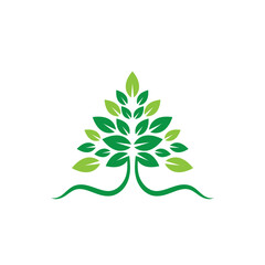 leaf tree logo icon vector concept design