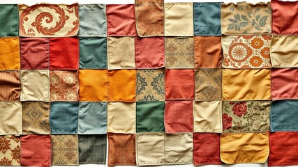 Tapestry of Time: Patchwork Collage with Antique Fabrics