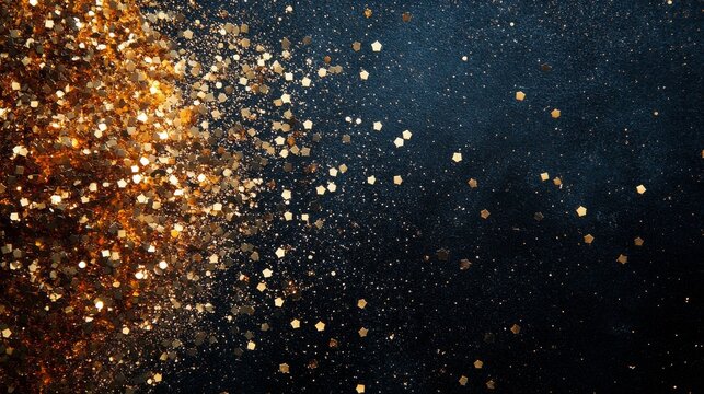 Golden stars and glitter create a festive atmosphere for celebrations and special occasions
