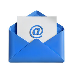 Envelope containing a letter with an email symbol in modern design
