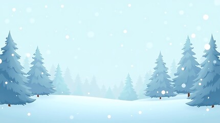 Obraz premium Winter Wonderland: A Serene Snowfall in a Snowy Forest