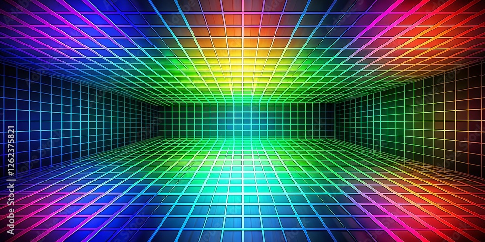 Aufkleber modern geometric grid background: clean lines & symmetrical pattern, perfect for tech & design proje