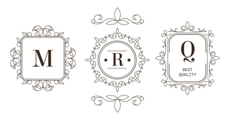Monogrammed decorative luxury brand frames