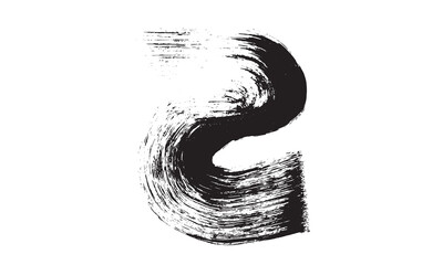 Vector brush stroke, dry brush marks, splashes, doodles, grunge.
 Isolated black and white image on a white background. 
