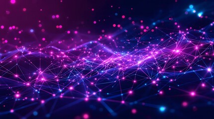 Obraz premium Futuristic Network Connection Visualizes Global Interconnectivity.