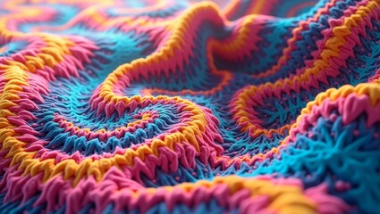 A mesmerizing 3D graphic design featuring a vibrant swirl of colors, blending smoothly from yellow to pink, blue, and purple in a fluid, dynamic motion, generate AI