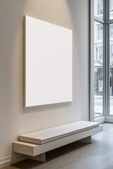 Minimalist Blank Signage Mockup for Product Branding in Modern Interior Design Showroom