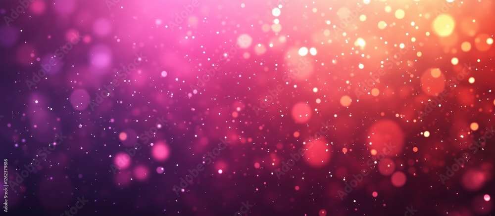 Poster shimmering pink and orange bokeh: abstract background with vibrant pink and orange bokeh lights, cre