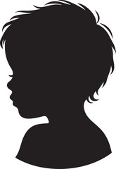 Silhouette of a Person with Short Hair - Vector Illustration