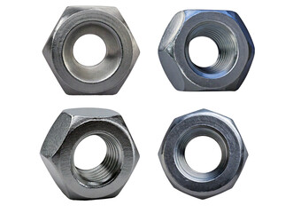 Metal nut, isolated on transparent or white background