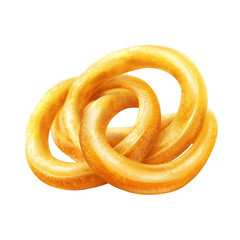 Fototapeta premium Realistic crispy onion rings, isolated on a transparent background