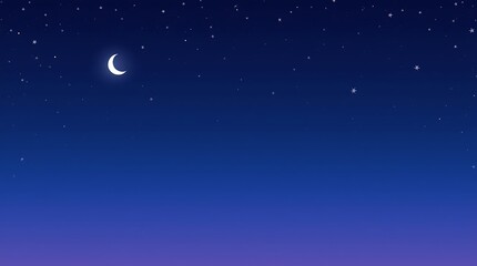 Night Sky Serenity: Crescent Moon and Starry Nightscape