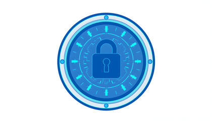 Cybersecurity png circle badge elements, transparent background, silhouette. with white shades