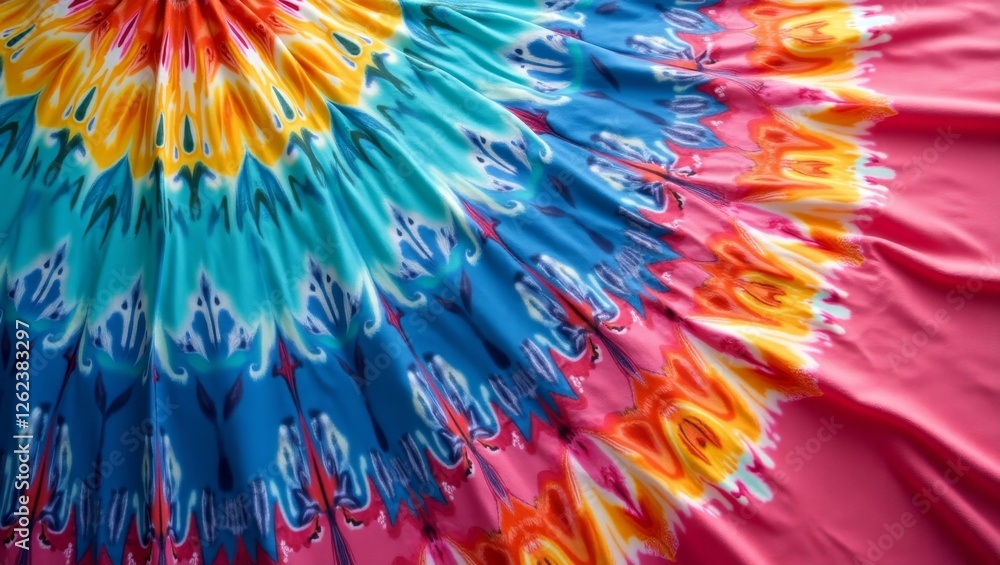 Fototapete a mesmerizing tie-dye pattern with swirling, intricate layers of vibrant colors, creating a dynamic 