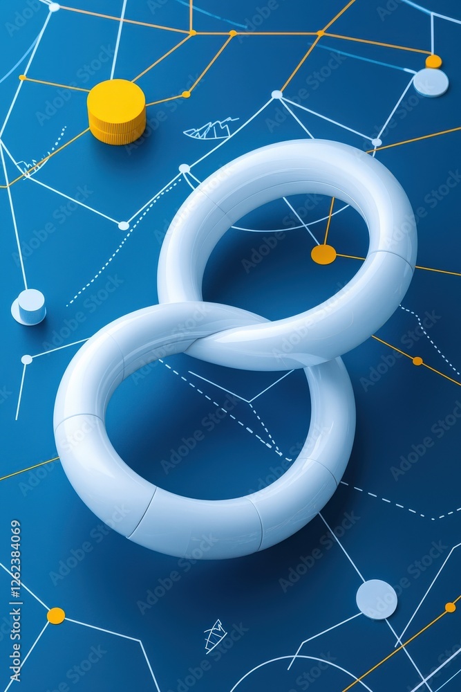 Poster a symbolic infinity loop with graphs showing sustainable tax policies.