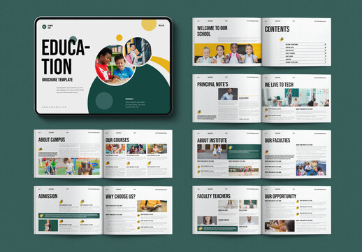 Digital Education Brochure Template Landscape