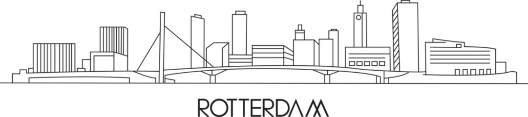 Rotterdam City Line Draw Simple Minimalist