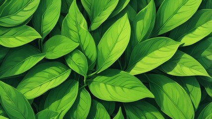 vibrant green leaves showcasing intricate textures and fresh growth in natural sunlight, highlighting organic patterns and vitality, generate AI