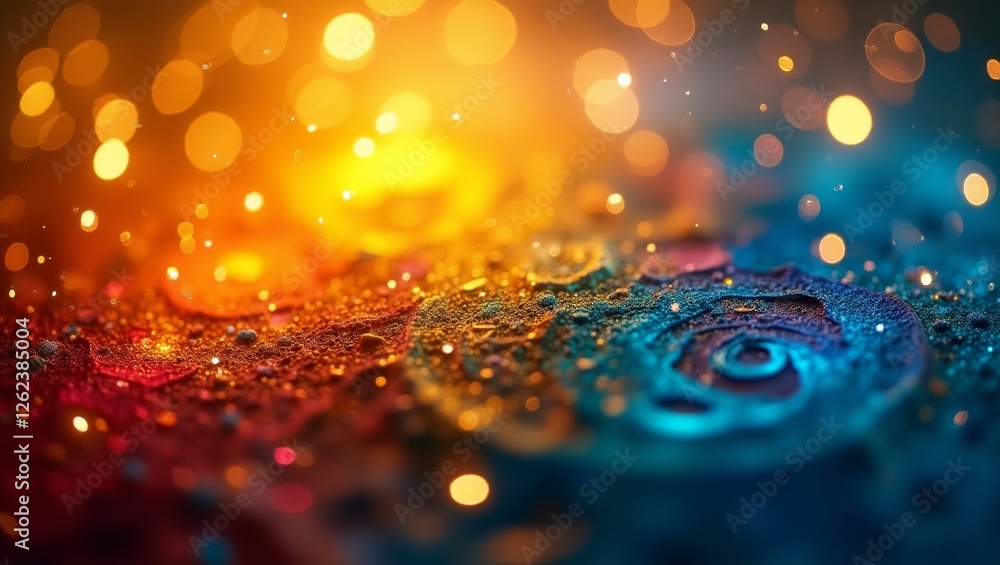 Fototapete a vibrant high-contrast background featuring mesmerizing bokeh effects and dynamic texture, with war