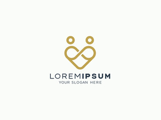 Love and care logo design vector template