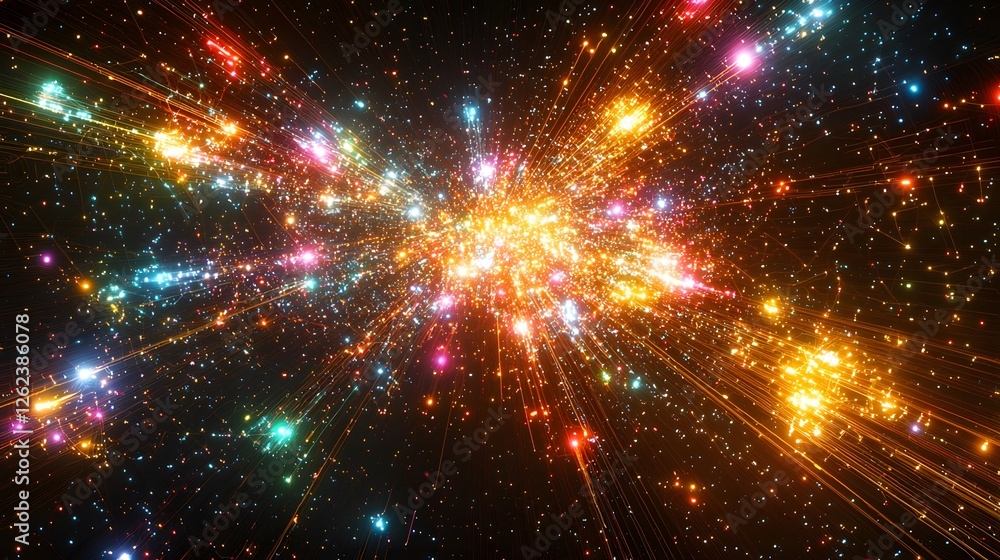 Poster vibrant and dynamic visualization of a futuristic cryptocurrency network system showcasing the explo