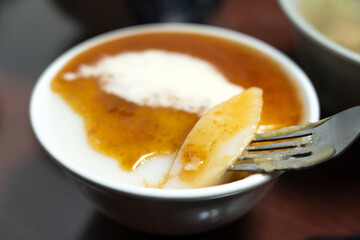 Taiwanese savory rice pudding Wa gui.