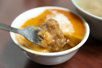 Taiwanese savory rice pudding Wa gui.