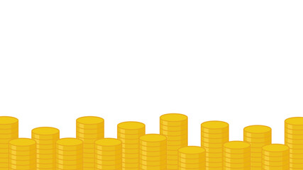 コイン　山　白背景　フレーム　ベクター