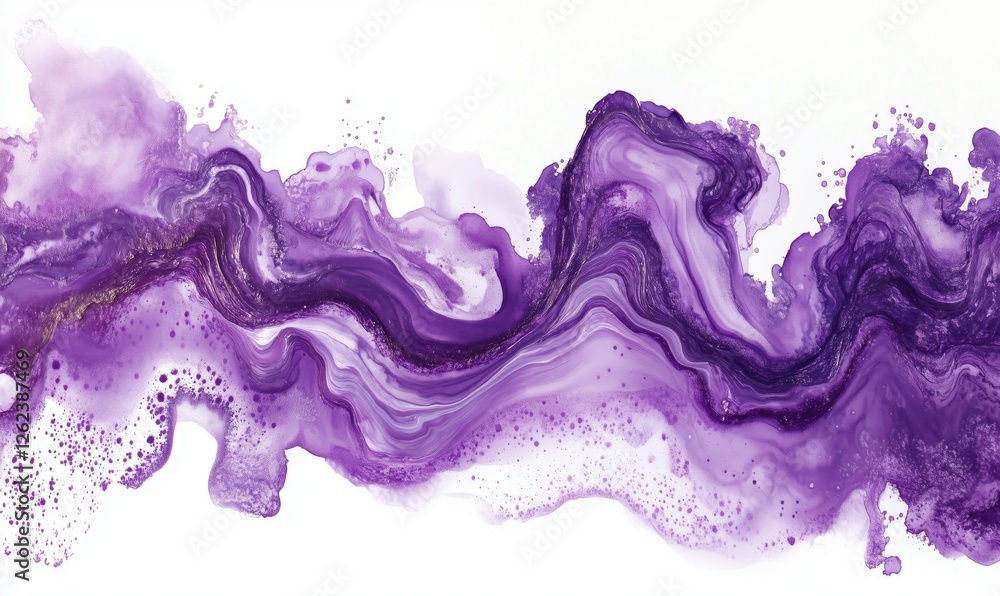 Poster purple abstract fluid art with swirling patterns and textures