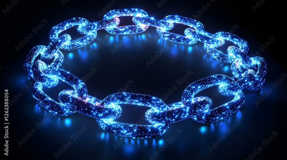 Poster vibrant blockchain inspired network of glowing digital currency links representing the interconnecte